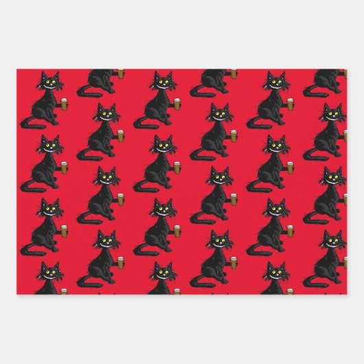 Funny Cat Wrapping Paper Kit Geschenkpapier Set (Vorderseite)