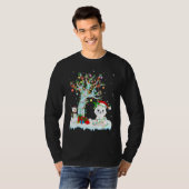 Funny Cat Xmas Tree Lighting Weihnachtsmannmütze C T-Shirt (Vorne ganz)