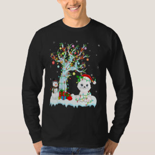 Funny Cat Xmas Tree Lighting Weihnachtsmannmütze C T-Shirt