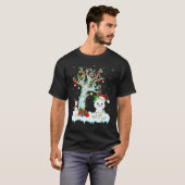 Funny Cat Xmas Tree Lighting Weihnachtsmannmütze C T-Shirt (Vorne ganz)
