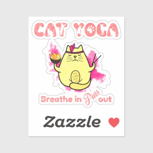 Funny Cat Yoga Aufkleber (Blatt)