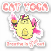Funny Cat Yoga Aufkleber (Vorderseite)