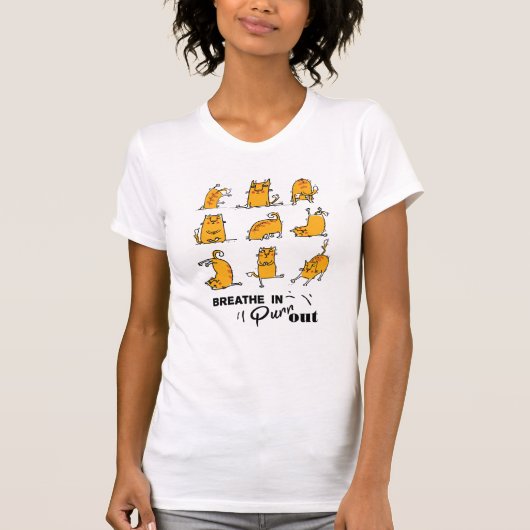 Funny Cat Yoga Breaa Im T - Shirt (Vorderseite)