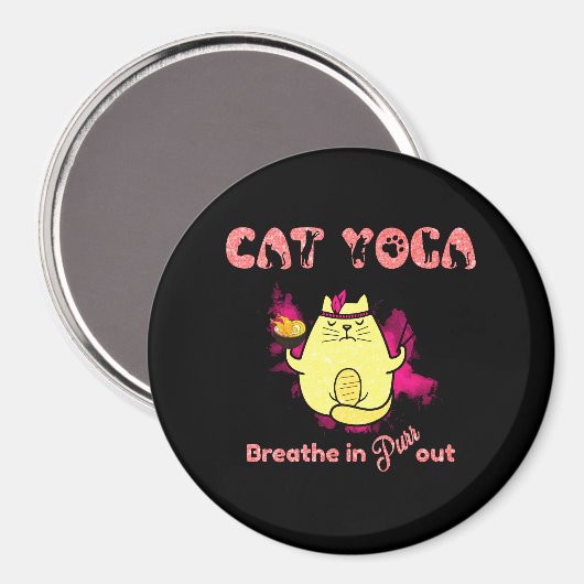 Funny Cat Yoga Magnet (Vorderseite/Rückseite)