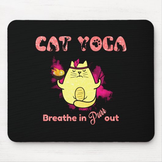 Funny Cat Yoga Mousepad (Vorne)