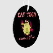 Funny Cat Yoga Ornament (Vorderseite)