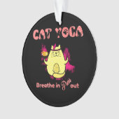 Funny Cat Yoga Ornament (Vorderseite)