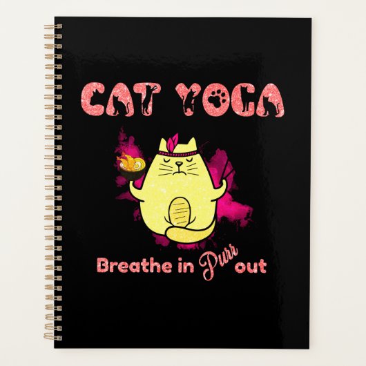 Funny Cat Yoga Planer (Vorderseite)