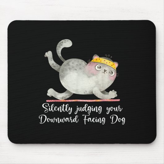 Funny Cat Yoga Quotes still urteilen Mousepad (Vorne)