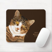Funny Cat Zeichne benutzerdefinierten Text braun B Mousepad (Mit Mouse)
