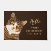 Funny Cat Zeichnend Brown Beige Fußmatte (Vorderseite)