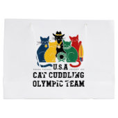 Funny Cat Zitat Cuddling Olympisches Team Coole Mä Große Geschenktüte (Rückseite)