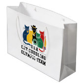 Funny Cat Zitat Cuddling Olympisches Team Coole Mä Große Geschenktüte (Rückseite Schrägansicht)