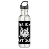 Funny Cat Zitat Edelstahlflasche (Vorderseite)