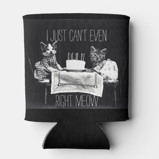 Funny cat Zitat, ich kann nicht mal richtig miauen Dosenkühler (Rückseite)