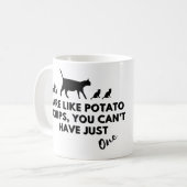 Funny Cat Zitat: Katzen sind wie Kartoffelchips Kaffeetasse (Vorderseite Links)