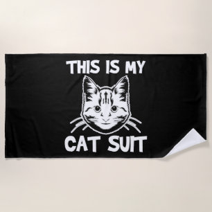 Funny Cat Zitat Strandtuch