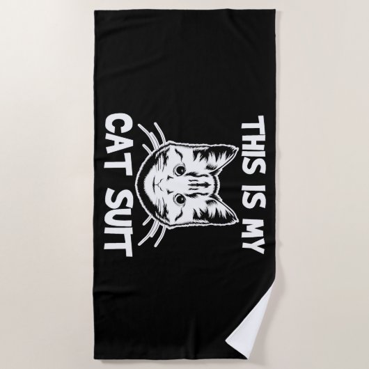 Funny Cat Zitat Strandtuch (Vorderseite)