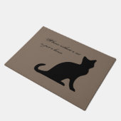 Funny cat zitiert khaki beige Türmatte für Zuhause (Schrägansicht)