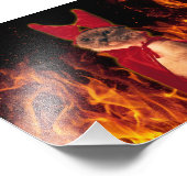 Funny Cat zu Halloween Devil Costume Fotodruck (Ecke)