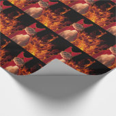 Funny Cat zu Halloween Devil Costume Geschenkpapier (Ecke)