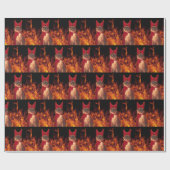 Funny Cat zu Halloween Devil Costume Geschenkpapier (Flach)