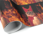Funny Cat zu Halloween Devil Costume Geschenkpapier (Rolleneckpunkt)