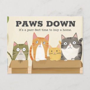 Funny Cat Zuhause Buyer's Real Anwesen Marketing Postkarte
