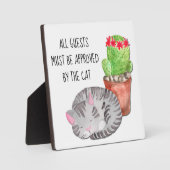 Funny Cat Zulassung Gäste Fotoplatte (Vorderseite)
