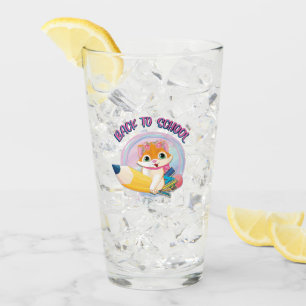Funny Cat Zurück zur Schule Glas