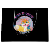 Funny Cat Zurück zur Schule Große Geschenktüte (Vorderseite)