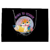 Funny Cat Zurück zur Schule Große Geschenktüte (Rückseite)