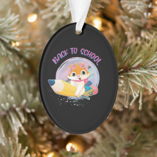 Funny Cat Zurück zur Schule Ornament