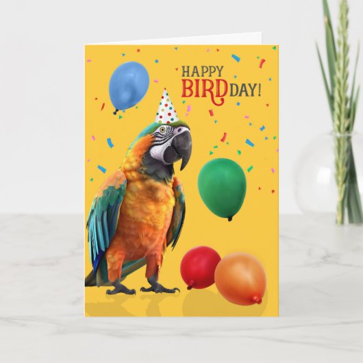 Funny Catalina or Rainbow Macaw Parrot Birthday Karte (Vorderseite)