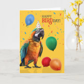 Funny Catalina or Rainbow Macaw Parrot Birthday Karte (Gelbe Blume)