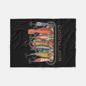 Funny Catch Ya Later Camo Fishing Lure Angler Fish Fleecedecke (Vorderseite (Horizontal))