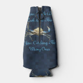 Funny Catching Crabs Logo auf blau, Flaschenkühler (Rückseite)