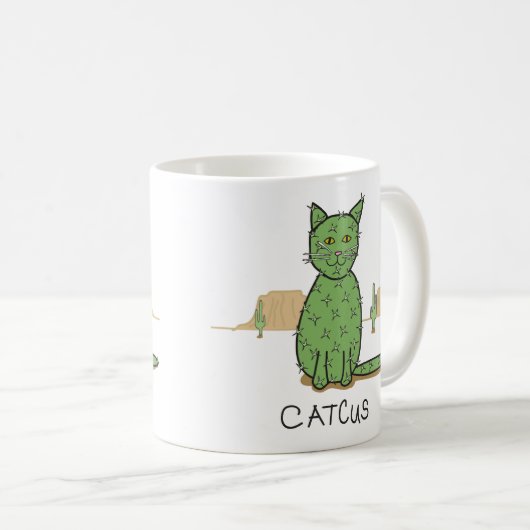Funny Catcus Zeichnend Kaktus Kaffeetasse (VorderseiteRechts)