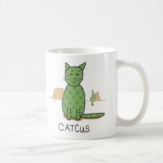Funny Catcus Zeichnend Kaktus Kaffeetasse (Rechts)