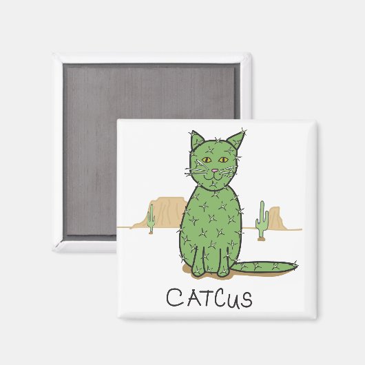 Funny Catcus Zeichnend Kaktus Magnet (Vorderseite/Rückseite)