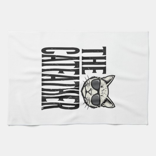 Funny Catfather Vintage Cat Quote Graphic Shirt_1 Geschirrtuch (Horizontal)