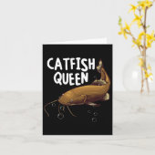 Funny Catfish Art Mama Catfish Queen Fishi Karte (Gelbe Blume)