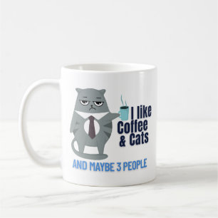 Funny Catful Kaffee und Leute zitieren Kaffeetasse
