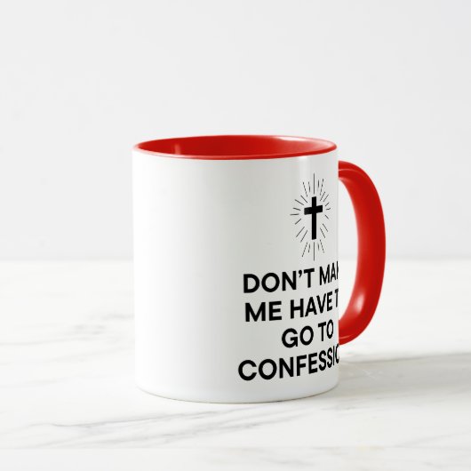 Funny Catholic Confession Tasse (VorderseiteRechts)