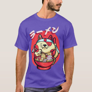 Funny Cating Ramen Niedlich Japanisch Kitten Ramen T-Shirt