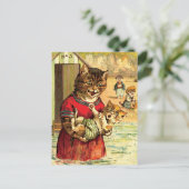 Funny Cats at Beach - Louis Wain Postkarte (Stehend Vorderseite)