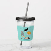 Funny Cats at Yoga Acryltrinkbecher (Rückseite)