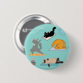 Funny Cats at Yoga Button (Vorne & Hinten)