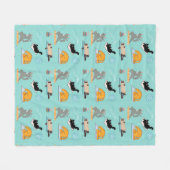 Funny Cats at Yoga Fleecedecke (Vorderseite (Horizontal))