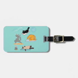 Funny Cats at Yoga Gepäckanhänger